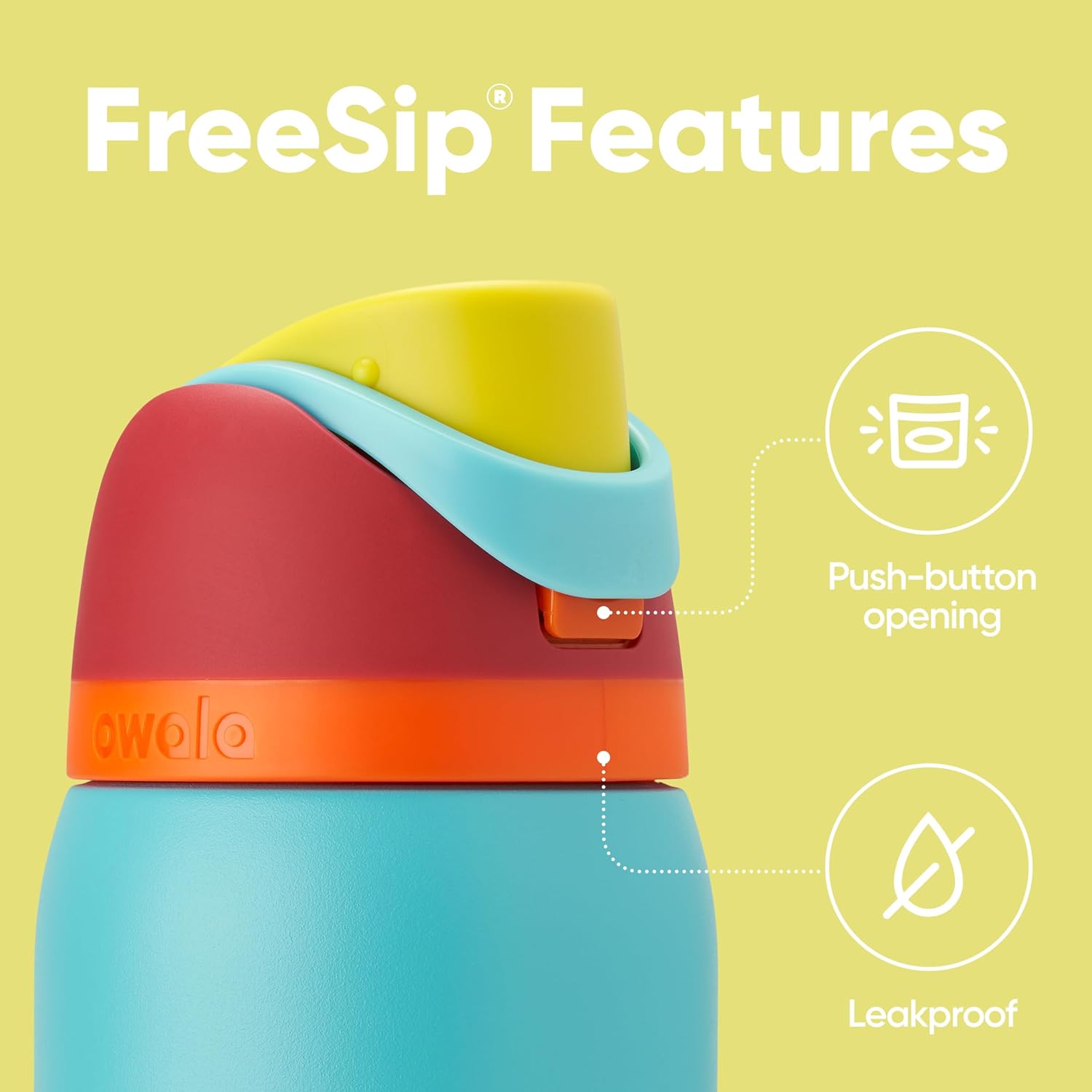Owala FreeSip Insulated Stainless Steel Water Bottle with Straw for Sports and Travel, BPA-Free Sports Water Bottle, 32 oz, Candy Store
