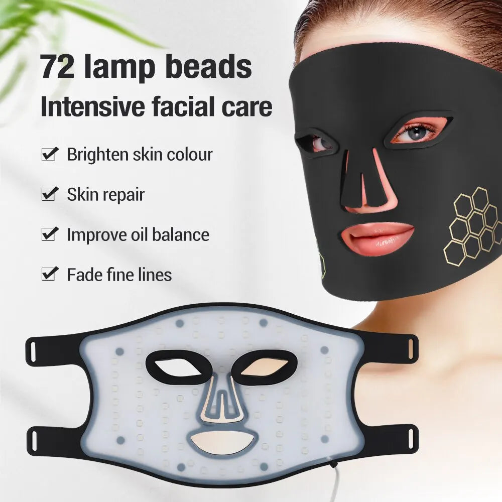 72 LED Photon Beauty Mask Instrument USB elektronische Maske Verjüngung hellt feine Linien aufhellen Hautton Reparatur Haut