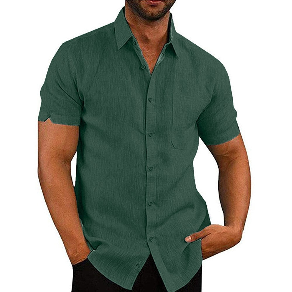 Mens Summer Short Sleeve Polo Shirts Work Casual Loose Button Up T Shirt Tops