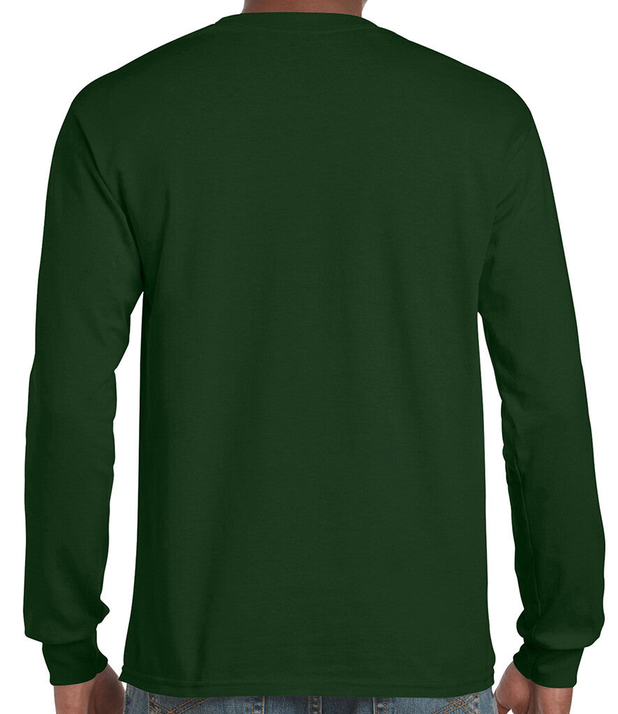 Gildan Mens Ultra Cotton Adult Long Sleeve T-Shirt Classic Fit Rib Cuffs Tee TOP