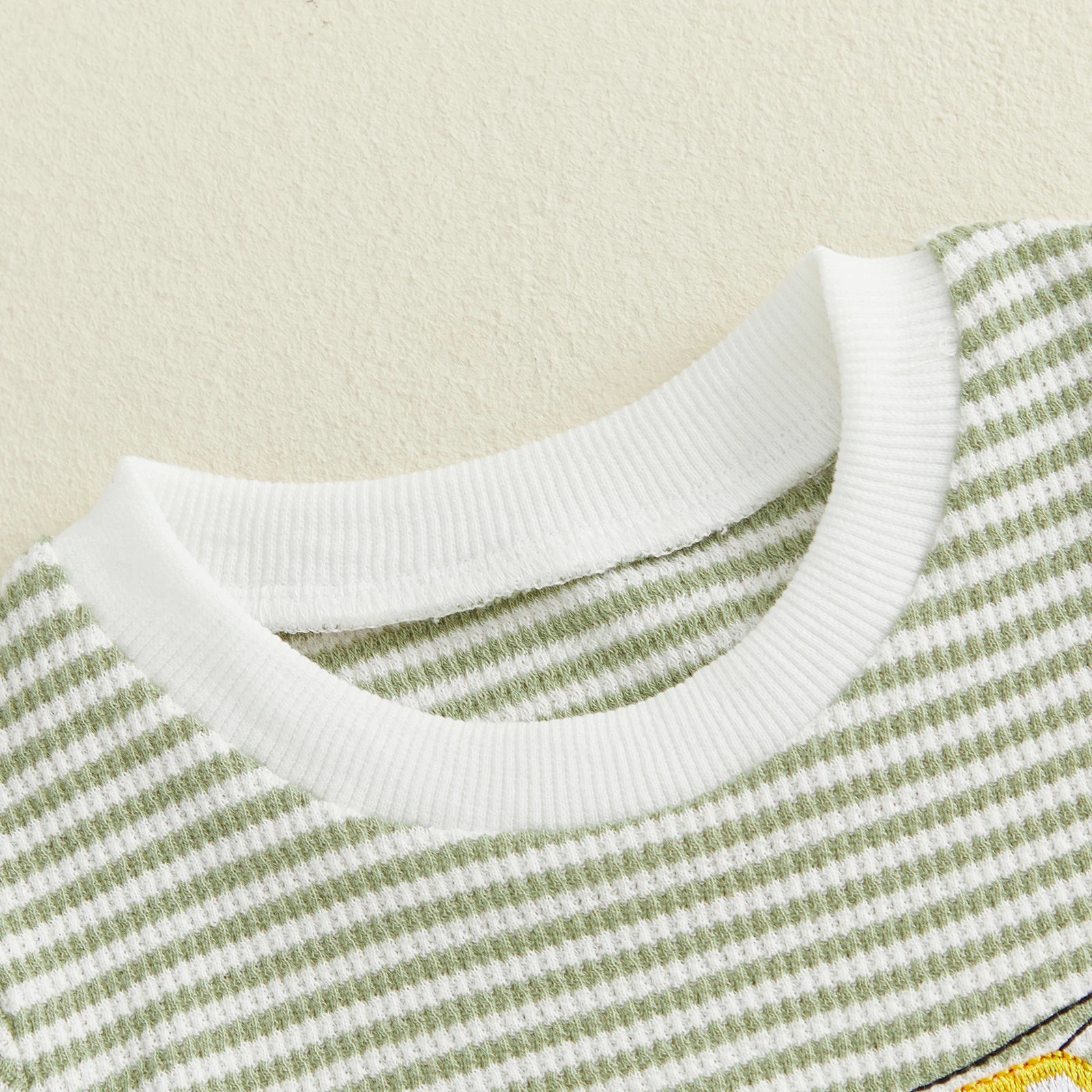 Citgeett Summer Infant Baby Boy Romper Casual Embroidered Striped Crew Neck Short Sleeve Jumpsuit Clothes