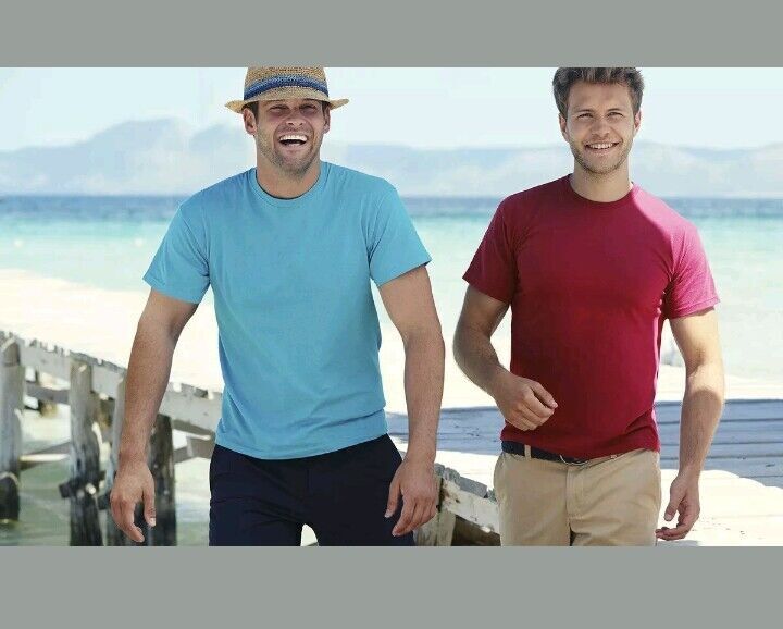 5 PACK Men's T-Shirt Heavy Cotton Plain Short Sleeve Tees 100% Cotton Blank Tees