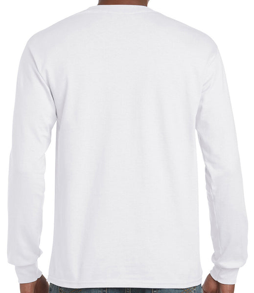 Gildan Mens Ultra Cotton Adult Long Sleeve T-Shirt Classic Fit Rib Cuffs Tee TOP