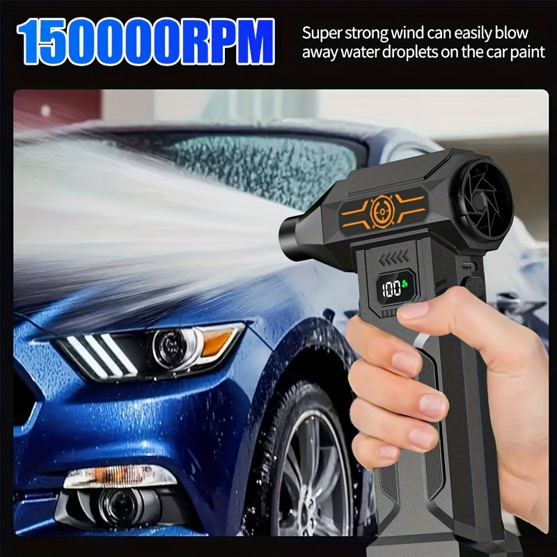 1 Cordless High-Power Turbine Snow Blower Fan for Yard, Lawn, and Gardening/Snow Removal Tool/Snow Blower, Super Turbine Fan, Brushless Motor Turbine Fan, Type-C Rechargeable Battery with Long-Lasting Endurance, Can Be Used for Dusting and BBQ