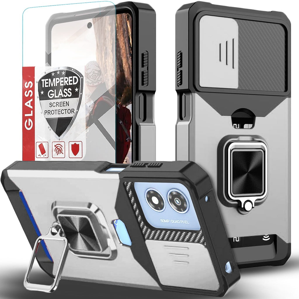 For Motorola Moto G Play 2024 Case Phone Cover Shockproof +Tempered Glass Screen