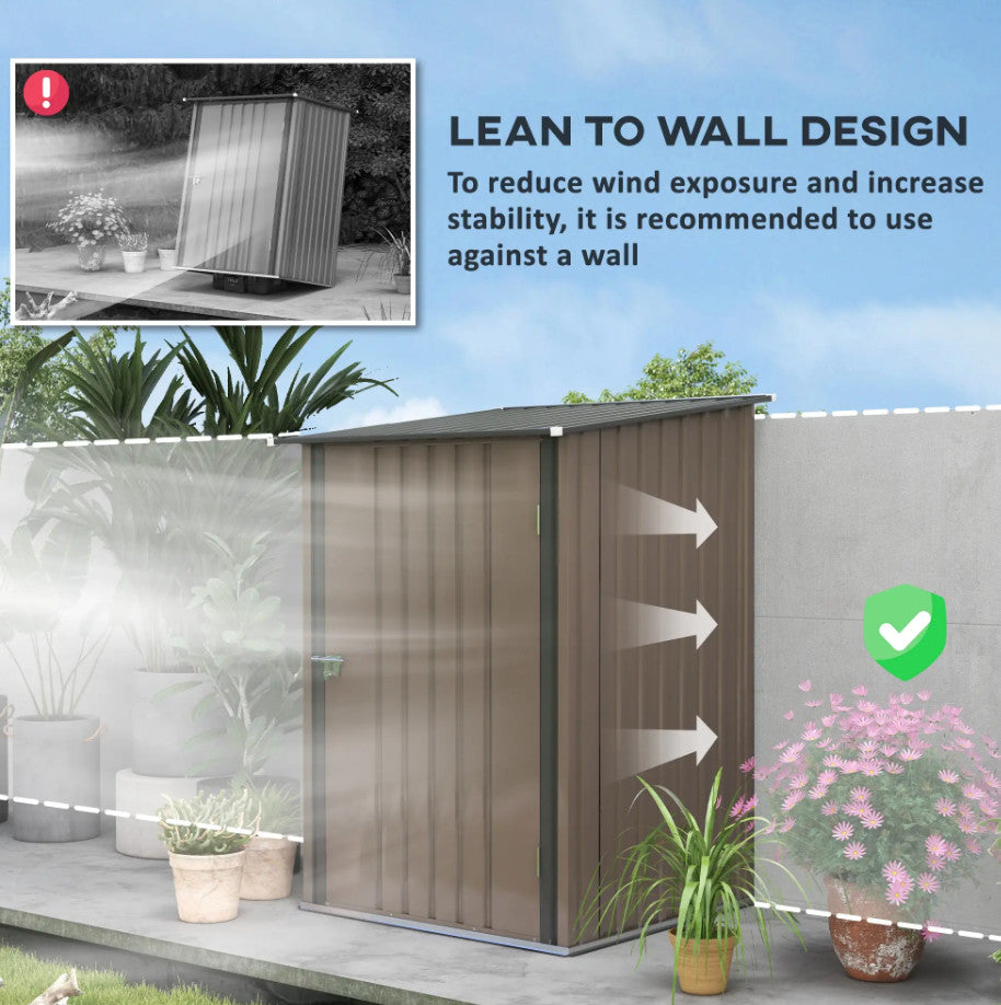 Metal Storage Shed Outdoor Garden Small Lock Tool Cabinet Utility Patio Box Unit