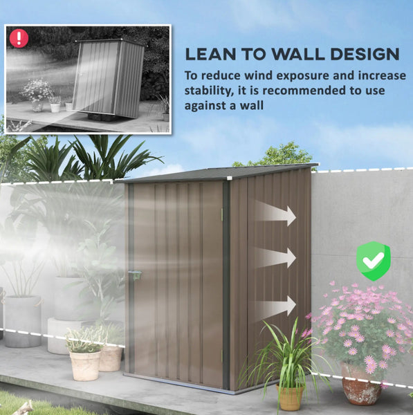 Metal Storage Shed Outdoor Garden Small Lock Tool Cabinet Utility Patio Box Unit