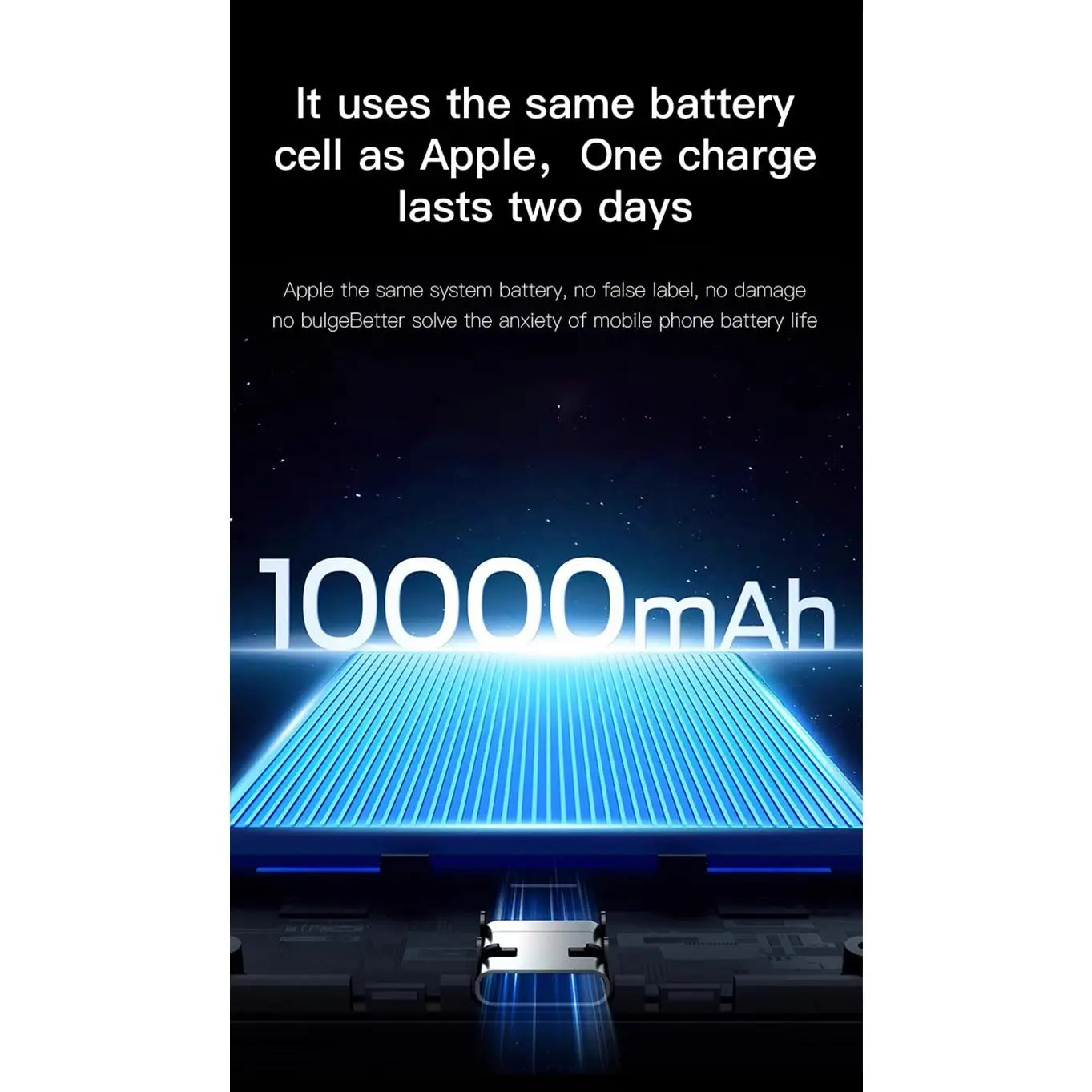 10000mAh Magnetic Wireless Power Bank with USB-C Interface Portable Battery Pack for iPhone for Wireless Charging
