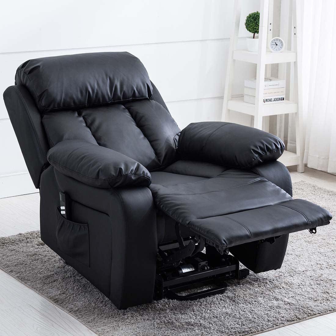 CHESTER DUAL MOTOR RISER ELECTRIC LEATHER RECLINER ARMCHAIR HEATED MASSAGE CHAIR