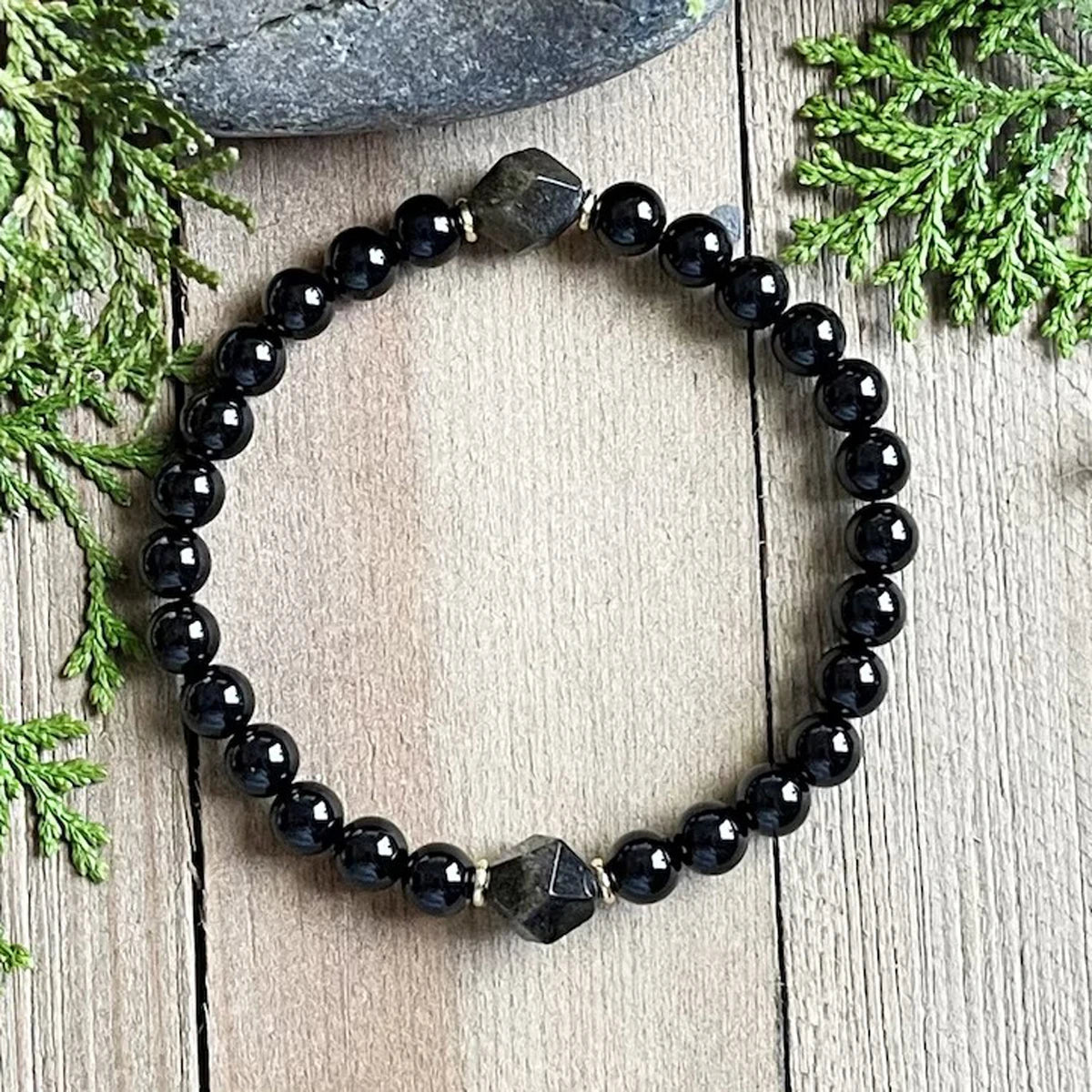 1 Pc Zwarte Toermalijn Obsidiaan Armband Mannen En Vrouwen, De Ideale Keuze Van Geschenk