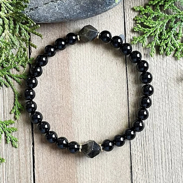 1 Pc Zwarte Toermalijn Obsidiaan Armband Mannen En Vrouwen, De Ideale Keuze Van Geschenk