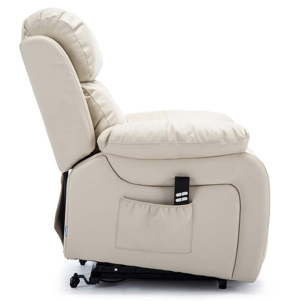 CHESTER DUAL MOTOR RISER ELECTRIC LEATHER RECLINER ARMCHAIR HEATED MASSAGE CHAIR