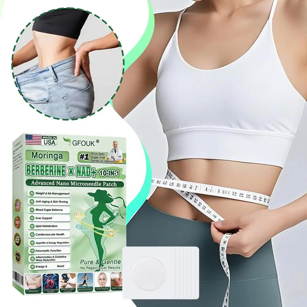 Nano Microneedle Firming Sticker - Berberine NAD+ Skin Firming & Body Shaping Patch for Women & Men, Long Lasting Care