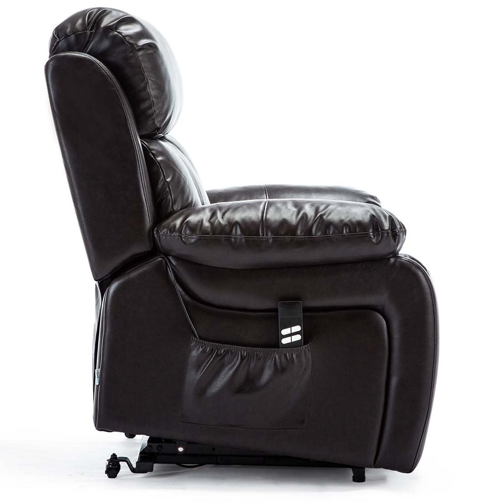 CHESTER DUAL MOTOR RISER ELECTRIC LEATHER RECLINER ARMCHAIR HEATED MASSAGE CHAIR