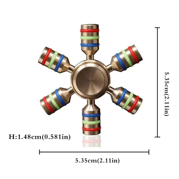 Brass Fidget Spinner Metal Rainbow Spinner Copper Bearing Spinner For Autism Adult Anti Relieve Stress Hand Spinner Toy Spinner