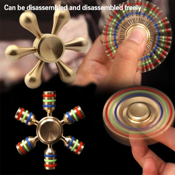 Brass Fidget Spinner Metal Rainbow Spinner Copper Bearing Spinner For Autism Adult Anti Relieve Stress Hand Spinner Toy Spinner