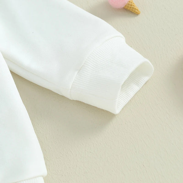 Citgeett Autumn Toddler Girls Fall Pants Sets Long Sleeve Letter Rainbow Print Sweatshirt Tops Solid Color Flared Pants Sets