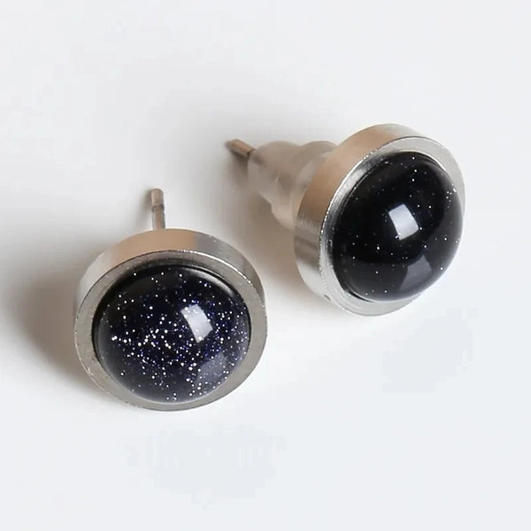 Fashion Handmade Lovely 10mm Natural Stone Stud Earrings Stainless Steel Earrings Tiger Eyes Agate Women Jewelry Gift OLstyle