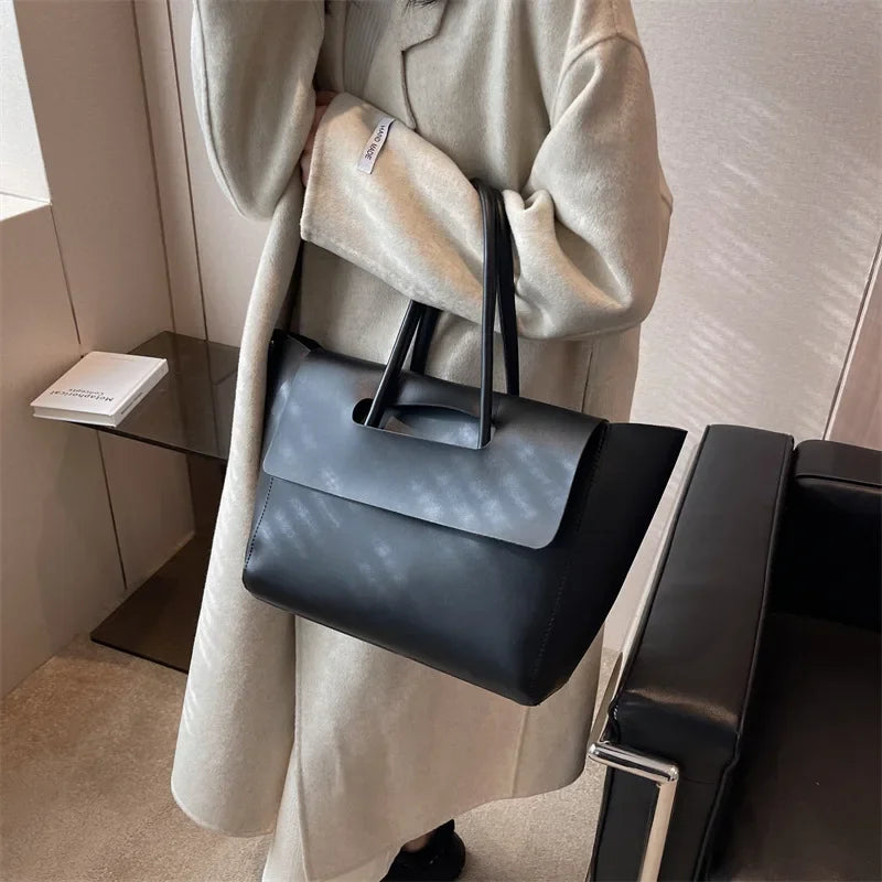 Fashion Women Shoulder Bags 2023 New Large Capacity Handbags Simple Retro Tote Bags Solid Color Famous Brand High Quality Bags