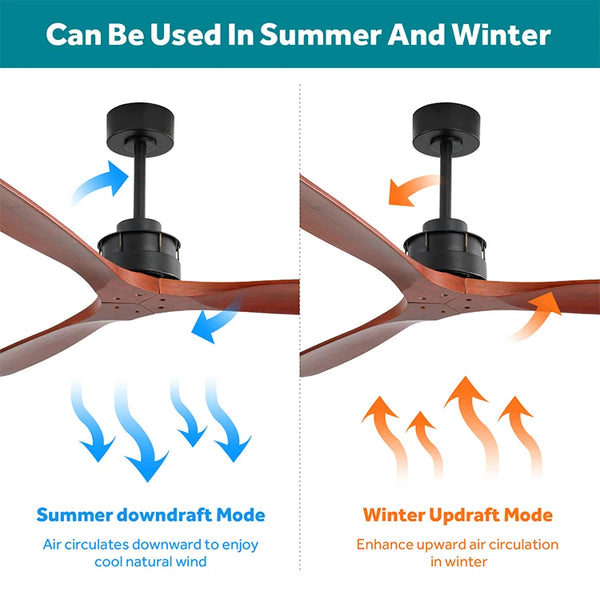 110V New Products 60inch Solid Wood Led Ceiling Indoor Fans with Remote Control Ceiling Fan with Light