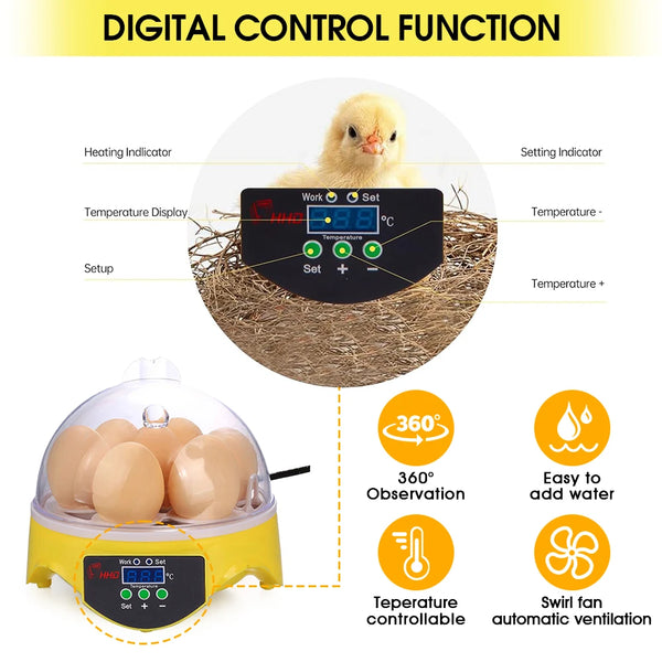 EW-7 CE Marked Hot-Sale Home Use Cheap T Mini Poultry Incubator for Hatching Eggs