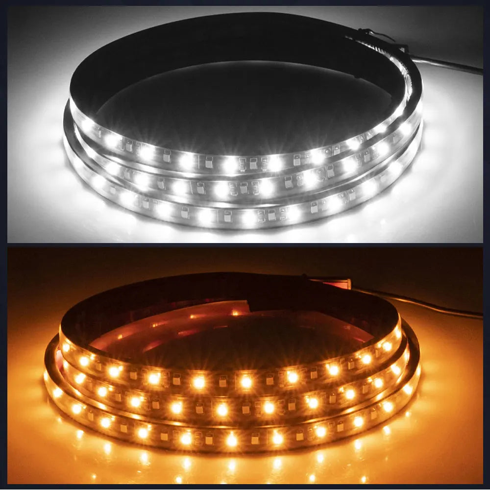 1.5M 1.2M Dual Color Led Car Running Board Light Side Mark Sequential Light for Car Truck Turn Signal Lighting Strips Kits