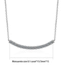 0.1CT Moissanite Pendant Necklace VVS1 Stone Diamond Simple Balance Bar Design 925 Silver Fine Jewelry for Women Perfect Gift