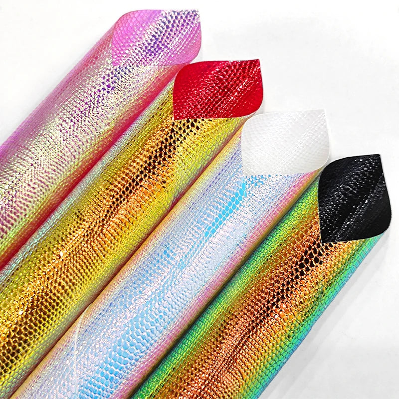 0.4mm Lizard Pattern PVC Fabric Waterproof Holographic Embossed PVC Film for Bags