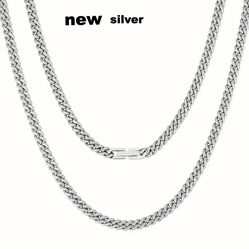 5mm Cuban Link 18K Real Gold Plated Miami Cuban Curb Necklace Hip Hop Jewelry 16/18/20/22/24 Inch Neck Chains for Men Women