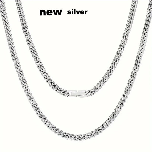 5mm Cuban Link 18K Real Gold Plated Miami Cuban Curb Necklace Hip Hop Jewelry 16/18/20/22/24 Inch Neck Chains for Men Women