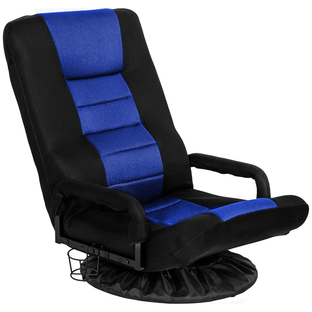 360 Degree Swivel Video Foldable Floor Gaming Chair With Armrest Handles