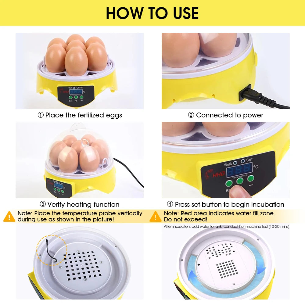 EW-7 CE Marked Hot-Sale Home Use Cheap T Mini Poultry Incubator for Hatching Eggs