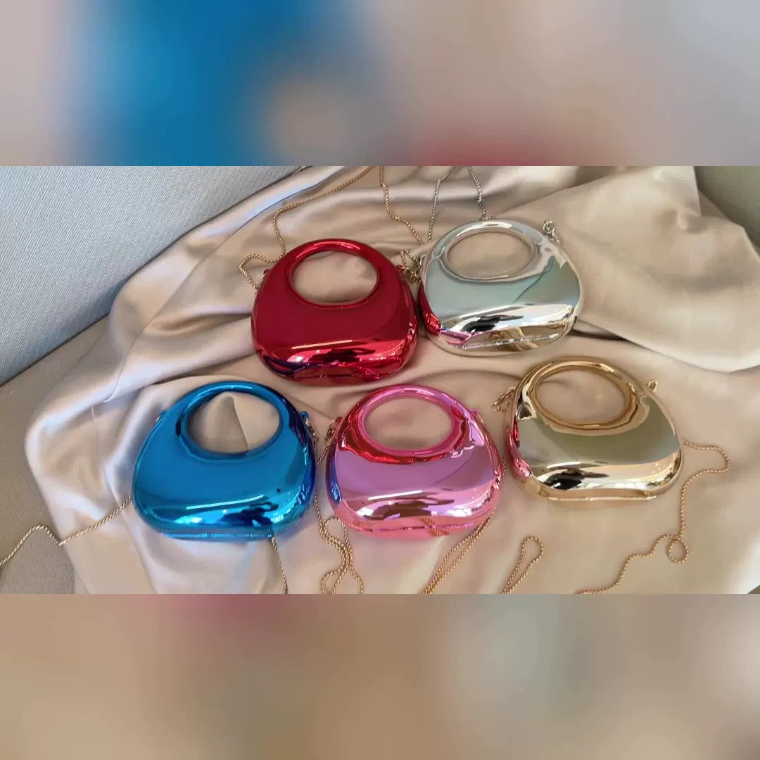 2025 New Cross-Border Fashion Chain Mini Bag Crescent Moon Acrylic Bag Lipstick Coin Purse Children's Bag Crossbody Bag