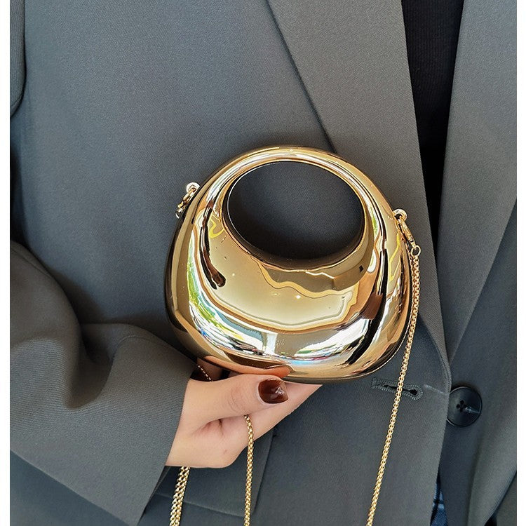 2025 New Cross-Border Fashion Chain Mini Bag Crescent Moon Acrylic Bag Lipstick Coin Purse Children's Bag Crossbody Bag