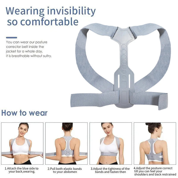 Posture Corrector Upper Posture Brace for Support Providing Shoulder-Neck-Back Relief Pain Adjustable for Men and Women