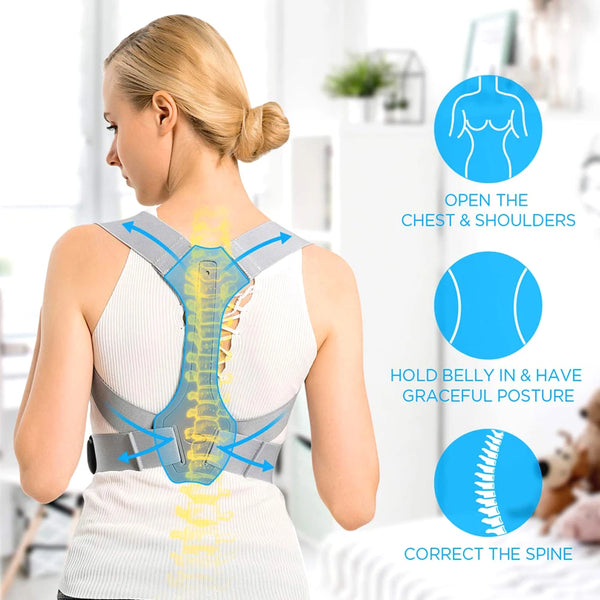 Posture Corrector Upper Posture Brace for Support Providing Shoulder-Neck-Back Relief Pain Adjustable for Men and Women