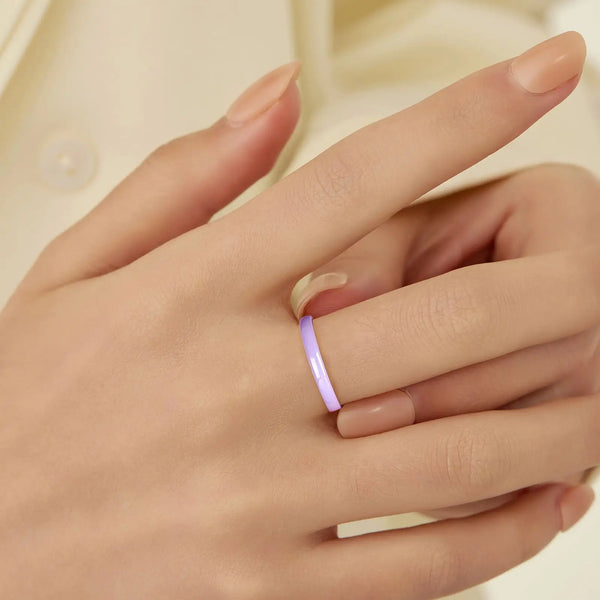 Romantic Sweet 9 Color Design Ceramic Rings Smooth Circular Ring For Women Men Goth Rock Finger Rings Jewelry Engagement Ring