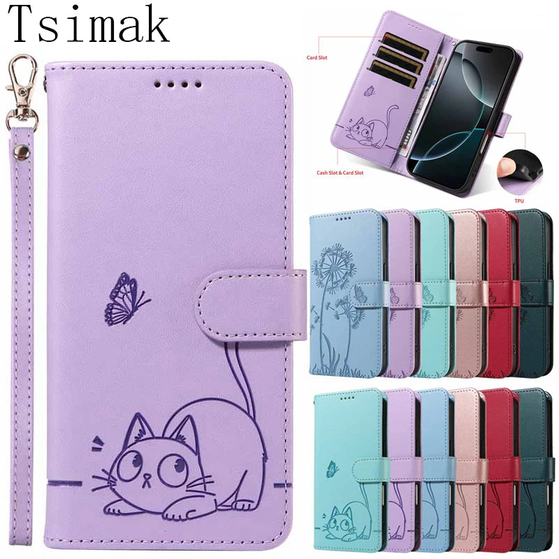 Leather Case For Realme 13 14 Pro Plus 12 11 10 9 8 8i 9i 14X 14T 14Pro 4G 5G Cover Magnetic Flip Wallet Holder Protect Coque