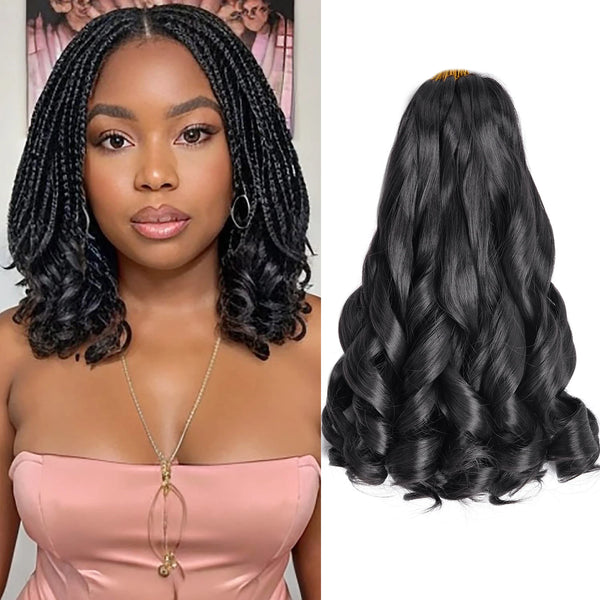 French Curls Braiding Hair Synthetic Hair Spiral Curls Braids Hair Pre Stretched Loose Wave Braiding Hair Extensions For Women