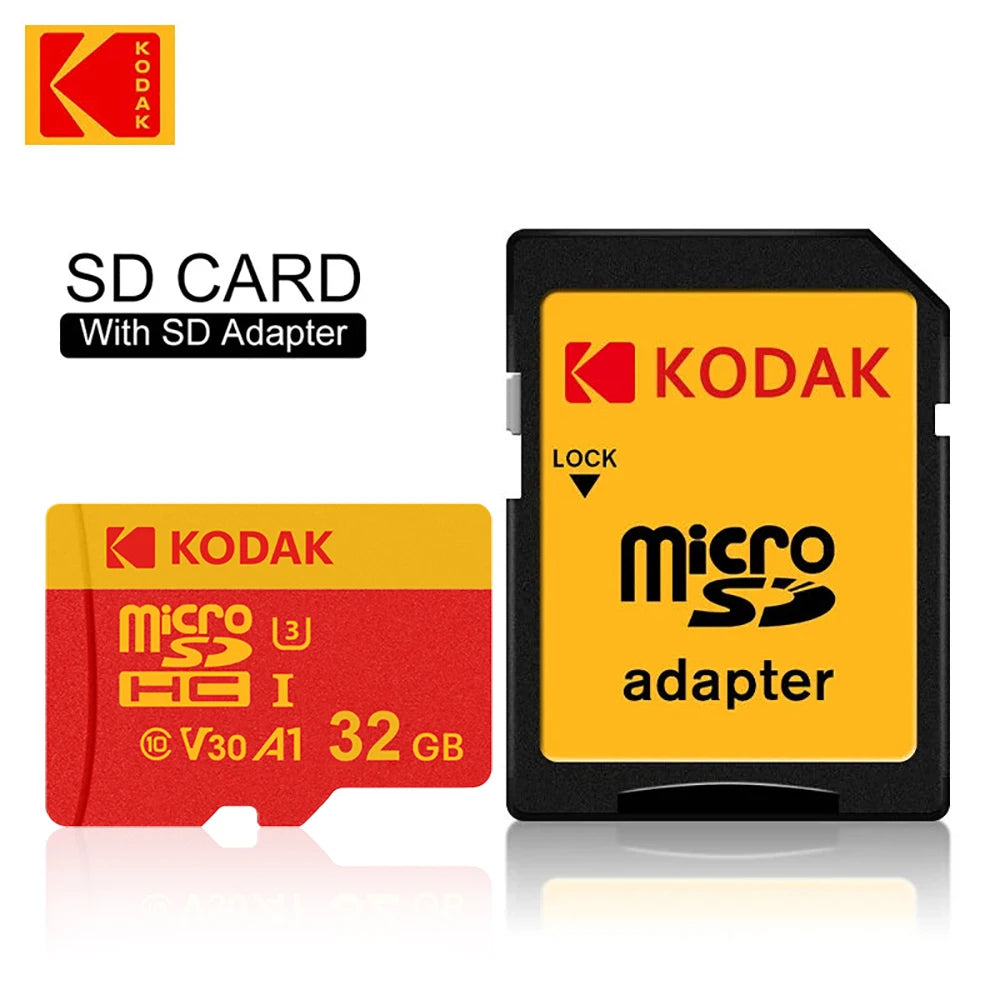 KODAK Micro SD Card Memory Card Class 10 256GB 128GB 64GB U3 4K High Speed Cartao De Memoria TF Mecard C10 Flash Memory