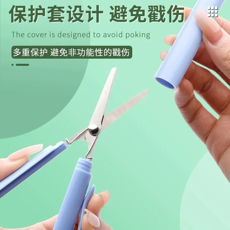 Creative Portable Folding Scissors Morandi Simple Paper-Cutting Art Tool Children's Scissors stationery Office School Supplies