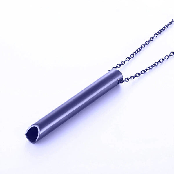 528 Hz Meditation Whistle Mindfulness Pendant Stainless Steel Vacuum Necklace Regulate Breathing Relieve Anxiety Spot