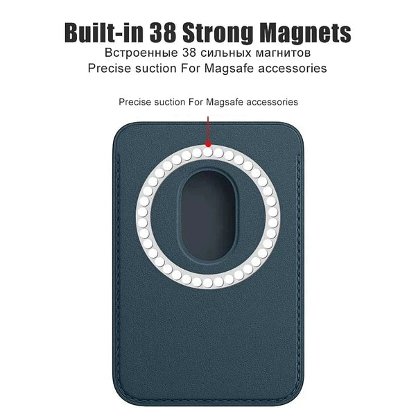 For Magsafe Magnetic Luxury Leather Card Holder Wallet Case For iPhone 14 Pro Max 13 12 Phone Bag Cover Adsorption Accessories