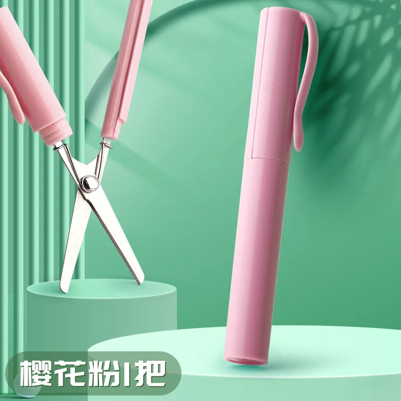 Creative Portable Folding Scissors Morandi Simple Paper-Cutting Art Tool Children's Scissors stationery Office School Supplies