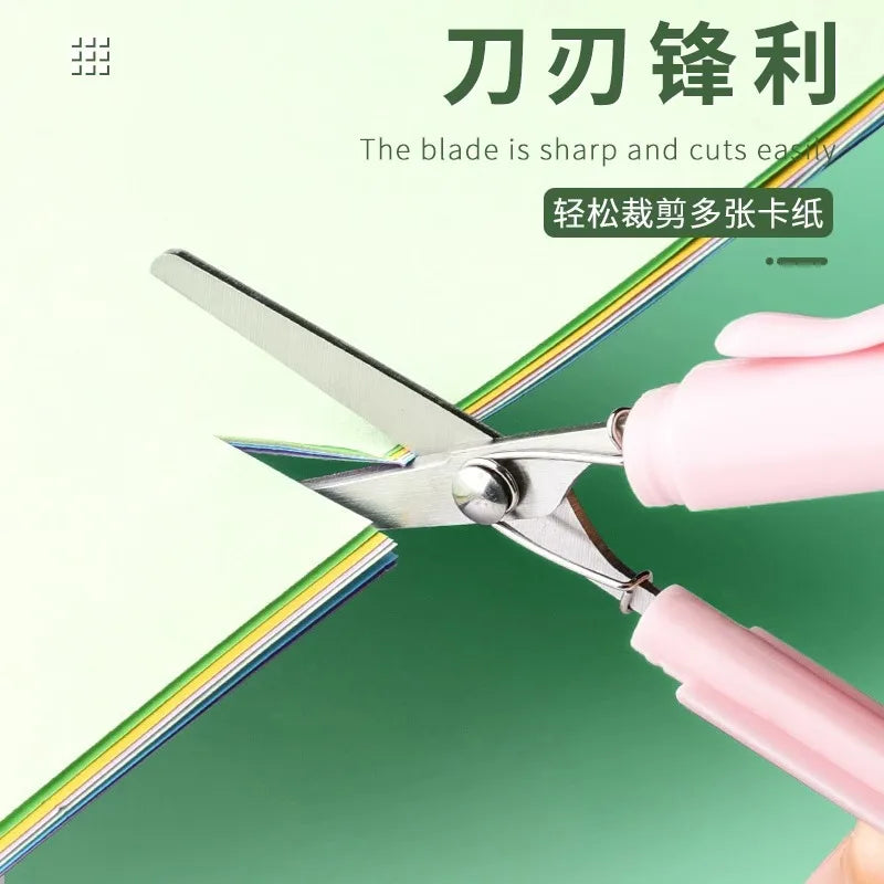 Creative Portable Folding Scissors Morandi Simple Paper-Cutting Art Tool Children's Scissors stationery Office School Supplies