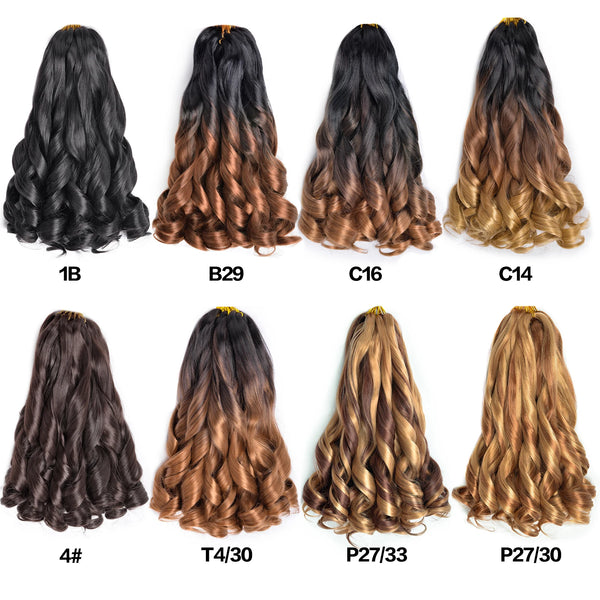 French Curls Braiding Hair Synthetic Hair Spiral Curls Braids Hair Pre Stretched Loose Wave Braiding Hair Extensions For Women