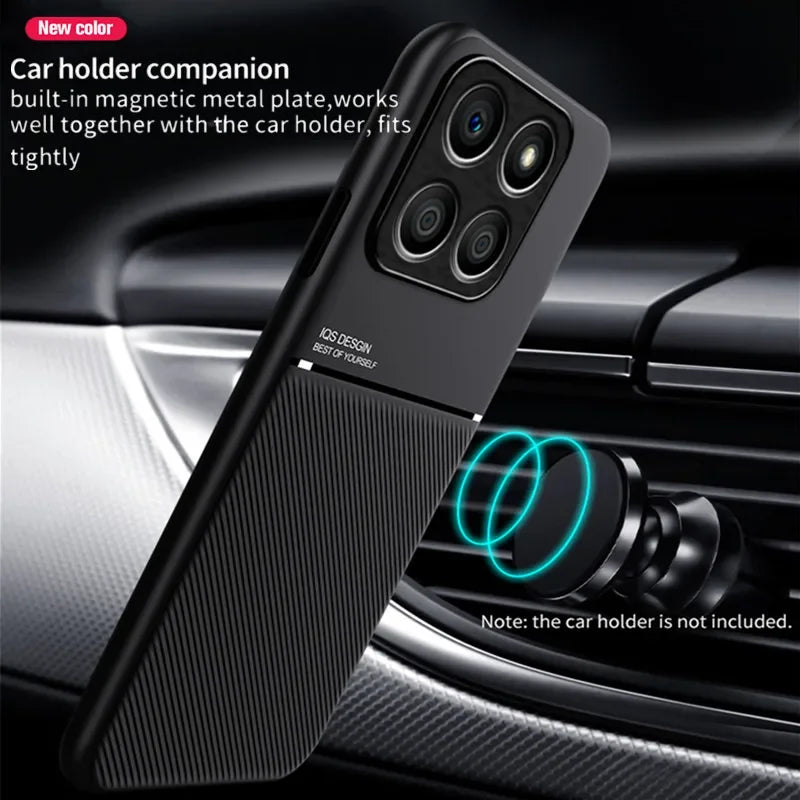 Rugged Non-Slip Portective Case for Honor 200 Smart X6c X7c X8c X6b X8b Cover Car Magnetic Suction Holder Coque Fundas Capa