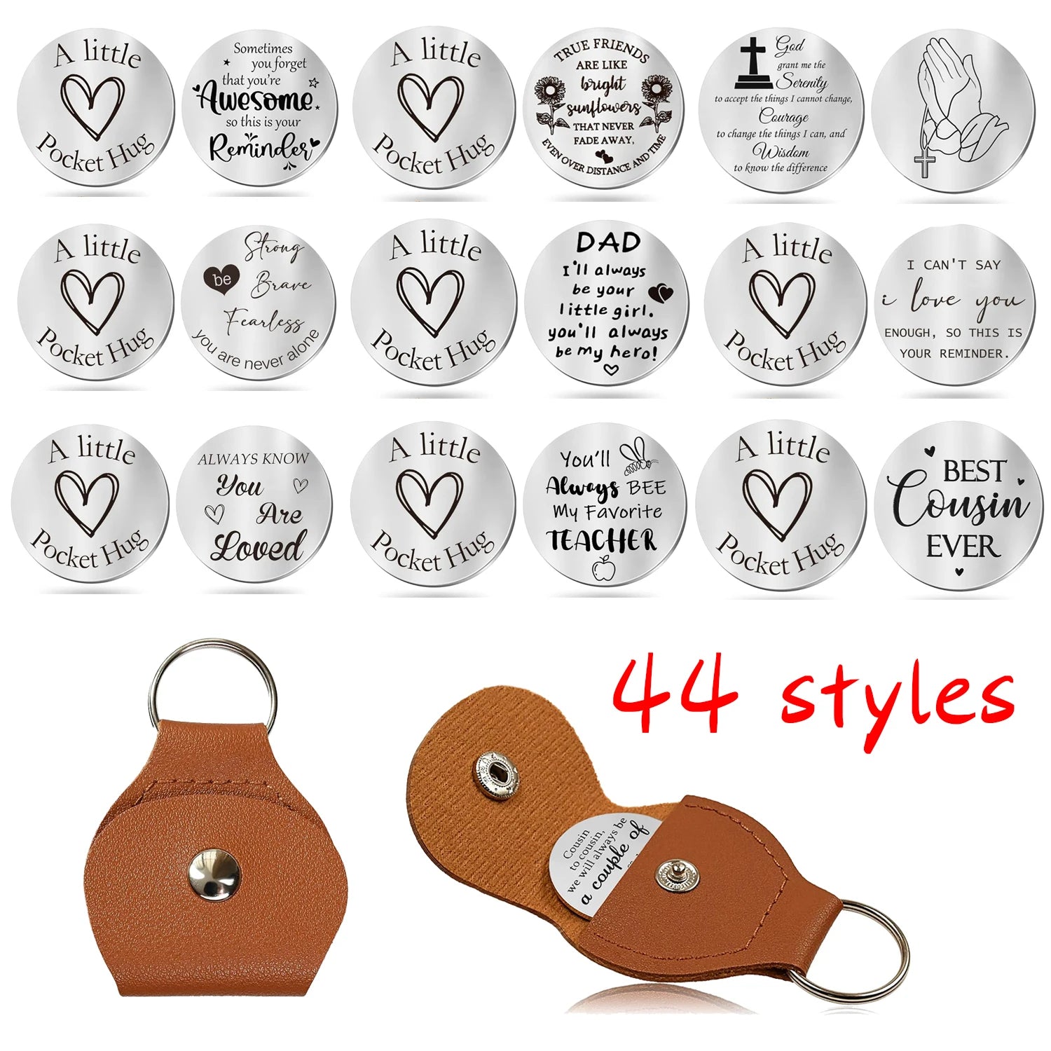44 styles to choose from Pocket Hug Token Gifts for Men Boyfriend Girlfriend Inspirational Gift for Son Daughter Brother with