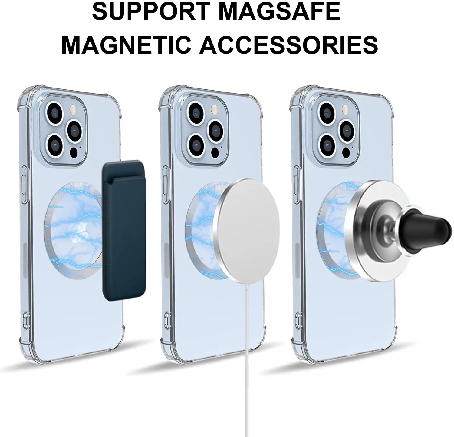 1-5pcs for Magsafe Magnetic Metal Ring for IPhone 14 13 Pro Max Magnet Adsorption for Samsung Huawei Xiaomi Wireless Iron Sheet