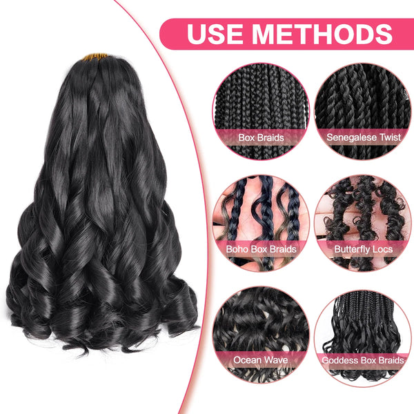 French Curls Braiding Hair Synthetic Hair Spiral Curls Braids Hair Pre Stretched Loose Wave Braiding Hair Extensions For Women
